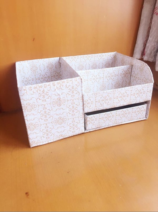 旧纸盒自制收纳盒废物利用