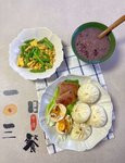 早餐²⁰²⁴/₀₄ ₃₀🌧 包子+紫米红豆粥+咸鸭蛋