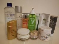  Inventory of skincare products mixed with skincare without makeup, sunscreen and isolation