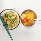 炒饼丝/面条/饭+快手汤