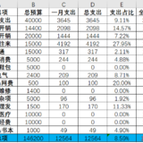 2023年一月支出 12564，二月预算 11000