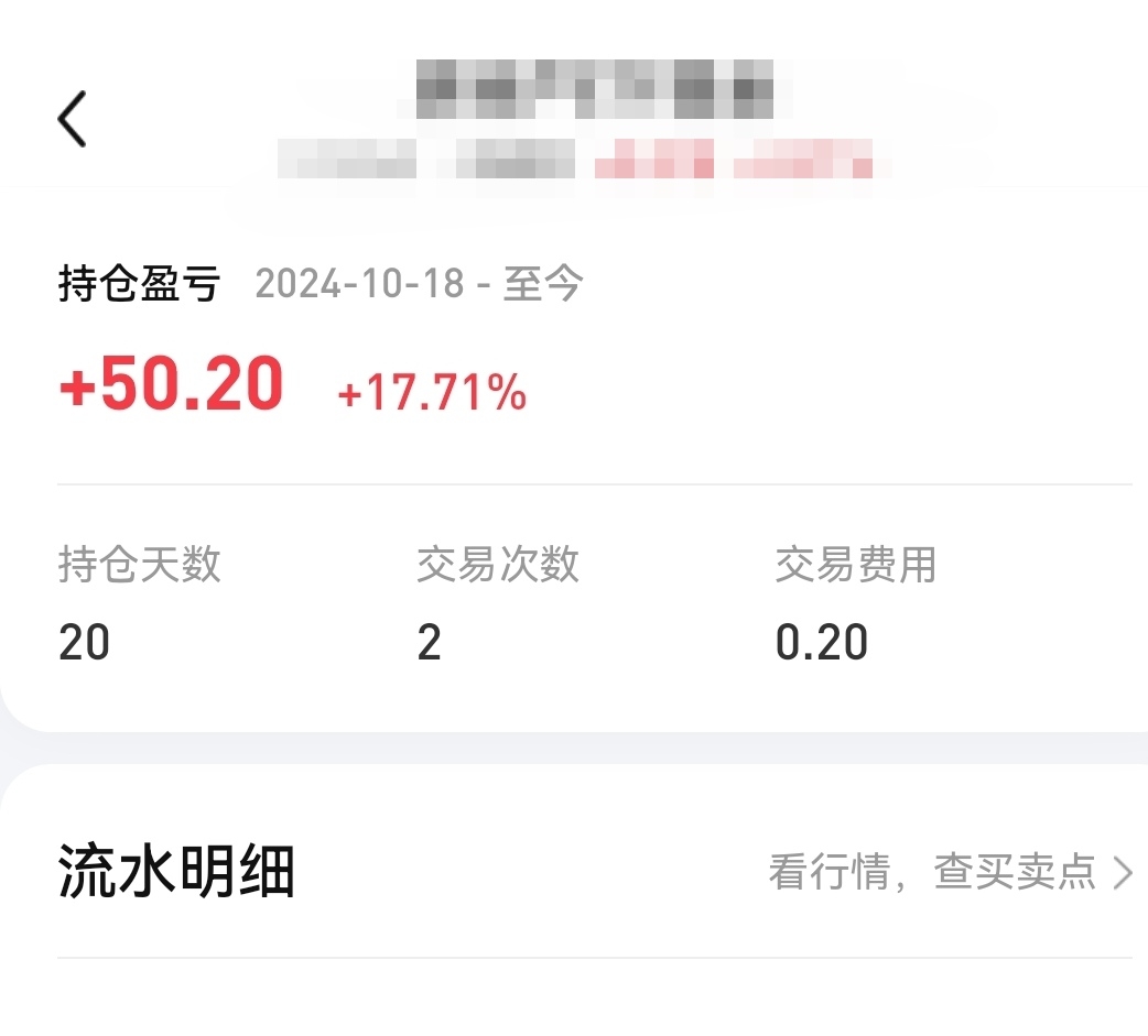 买得少的涨得多：20天，17个点，50块。