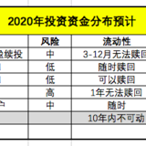 【小花】2020年投资分布预计