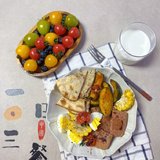 早餐²⁰²⁴/₀₃ ₂₆🌥梅干菜饼+烤南瓜+水煮蛋+午餐肉