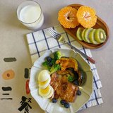 早餐²⁰²⁴/₀₃ ₀₇☀️
煎鸡胸肉+水煮蛋+烤南瓜+牛奶