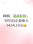 芯片ETF止盈收入1424.23元