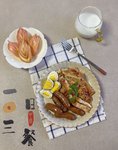 早餐²⁰²³/₁₁ ₀₉⛅️
煎鸡胸肉+脆皮肠+水煮蛋+苹果