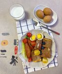 早餐²⁰²⁴/₀₃ ₂₇⛅️ 全麦草莓酱西多士+鸡翅