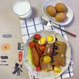 早餐²⁰²⁴/₀₃ ₂₇⛅️ 全麦草莓酱西多士+鸡翅