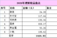 2020我的佛系理财收益