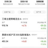 持仓里的指数基金是景顺长城沪深300指数基金，目前是负收益；