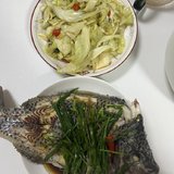 晚餐清蒸福寿鱼