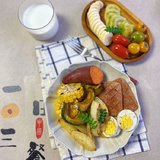 早餐²⁰²⁴/₀₄ ₂₃🌧
红薯+烤南瓜+煎土豆+鸡蛋