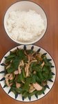 day1:午餐，青椒炒肉+米饭