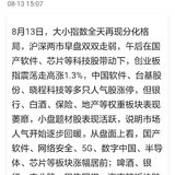 【每日基金播报】8-13，又跌～创业板领涨～